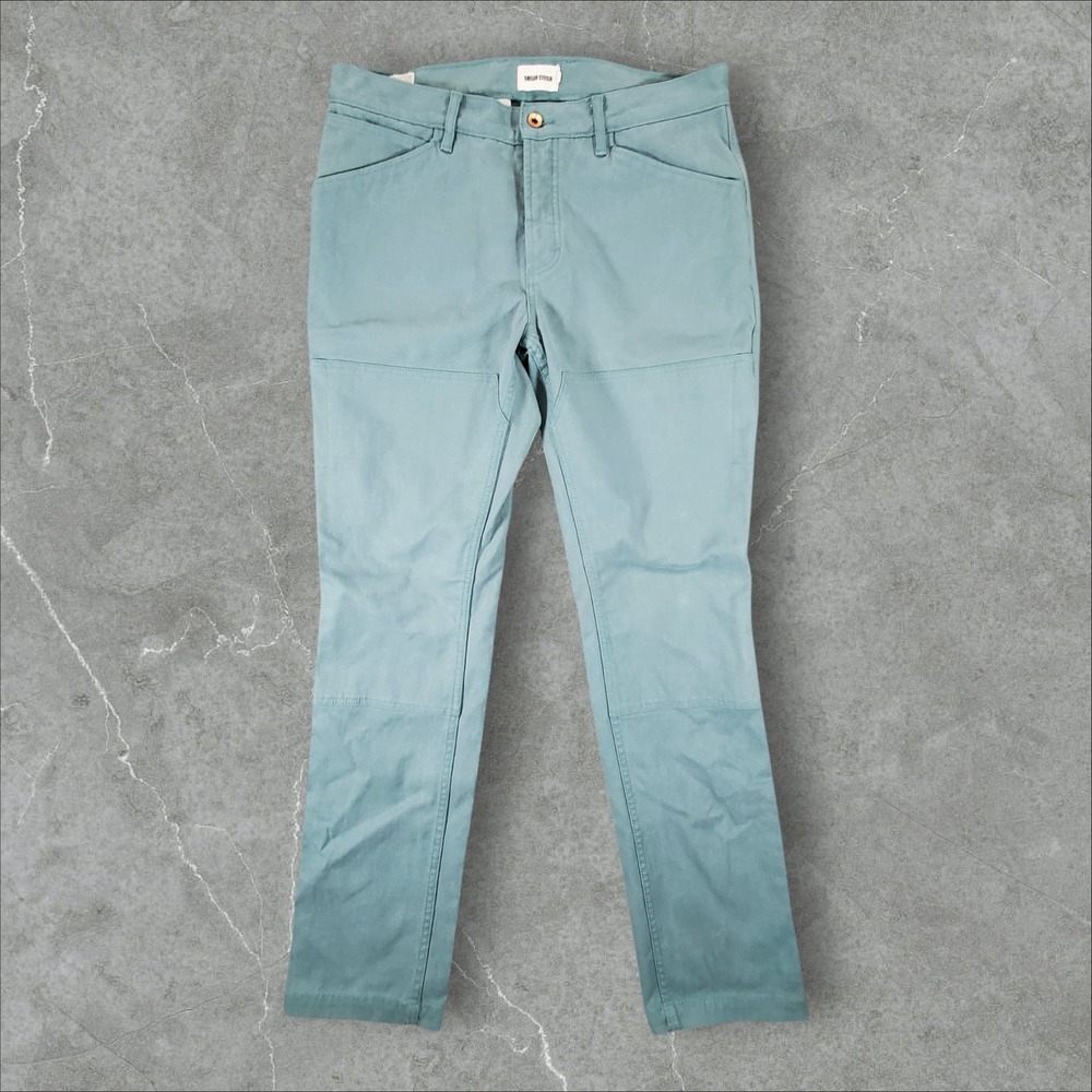 Taylor Stitch Camp Pant Mens 33x32 Green Boss Duck Canvas Hemp Blend Workwear